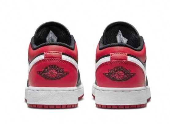 Nike Air Jordan 1 AJ1 Low GS Black Gym Red White Shoes 553560-066