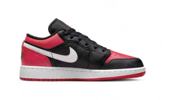 Nike Air Jordan 1 AJ1 Low GS Black Gym Red White Shoes 553560-066