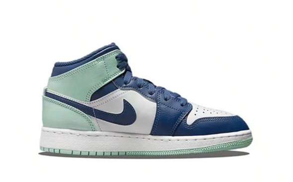 Nike Air Jordan 1 AJ1 Mid GS Mystic Navy Mint Foam Shoes 554725-413