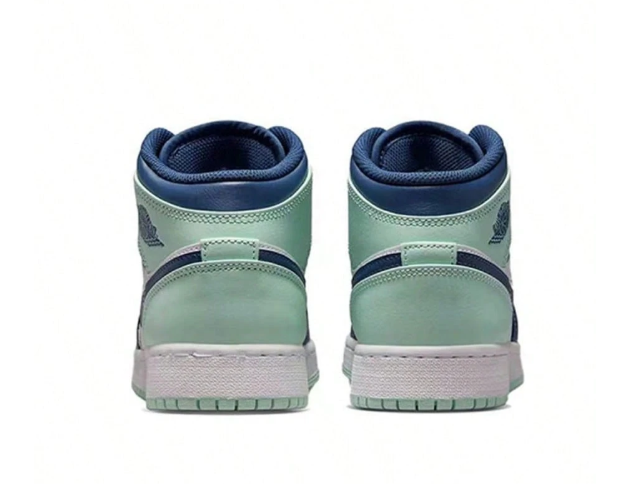 Nike Air Jordan 1 AJ1 Mid GS Mystic Navy Mint Foam Shoes 554725-413